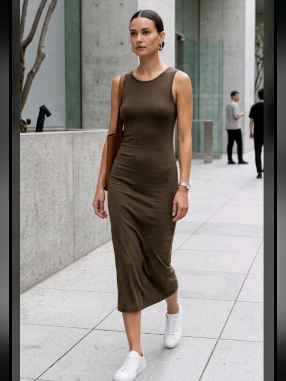 Eileen Fisher Minimalist Sleeveless Midi Jersey Dress S City